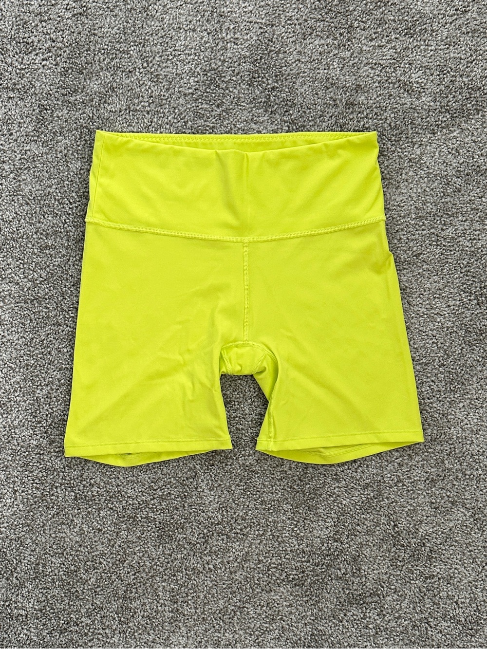 SKIMS Bike Shorts Neon Yellow Green High Waist Excellent Condition Medium